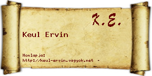 Keul Ervin névjegykártya